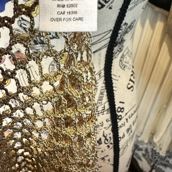 intuitions Gold with Iridescence Sequin Cardigan shrug size xsmall - Picture 13 of 13